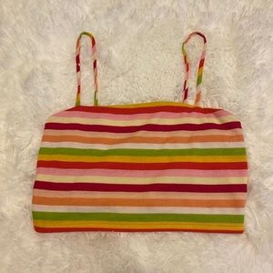 Stripped Colorful Tank Crop Top